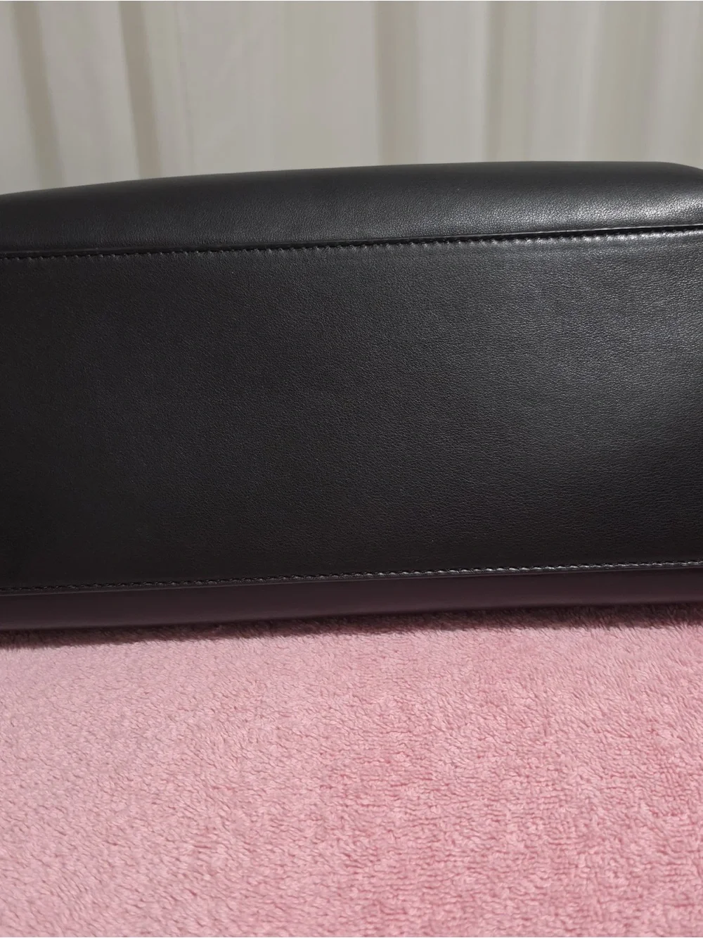 Karl Lagerfeld Black Leather Satchel with Pearl and Gold Accents - Picture 8 of 13